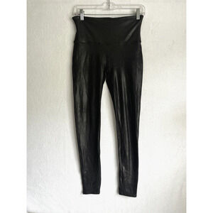 Spanx Faux Leather Leggings Womens Size Large Black